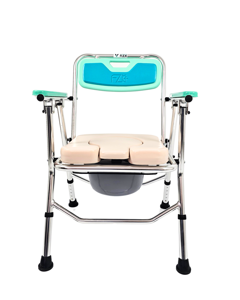Silla Inodoro Portátil Plegable de Aluminio con Asiento Acolchado — Sillas de Baño y Ducha en Lima, Perú