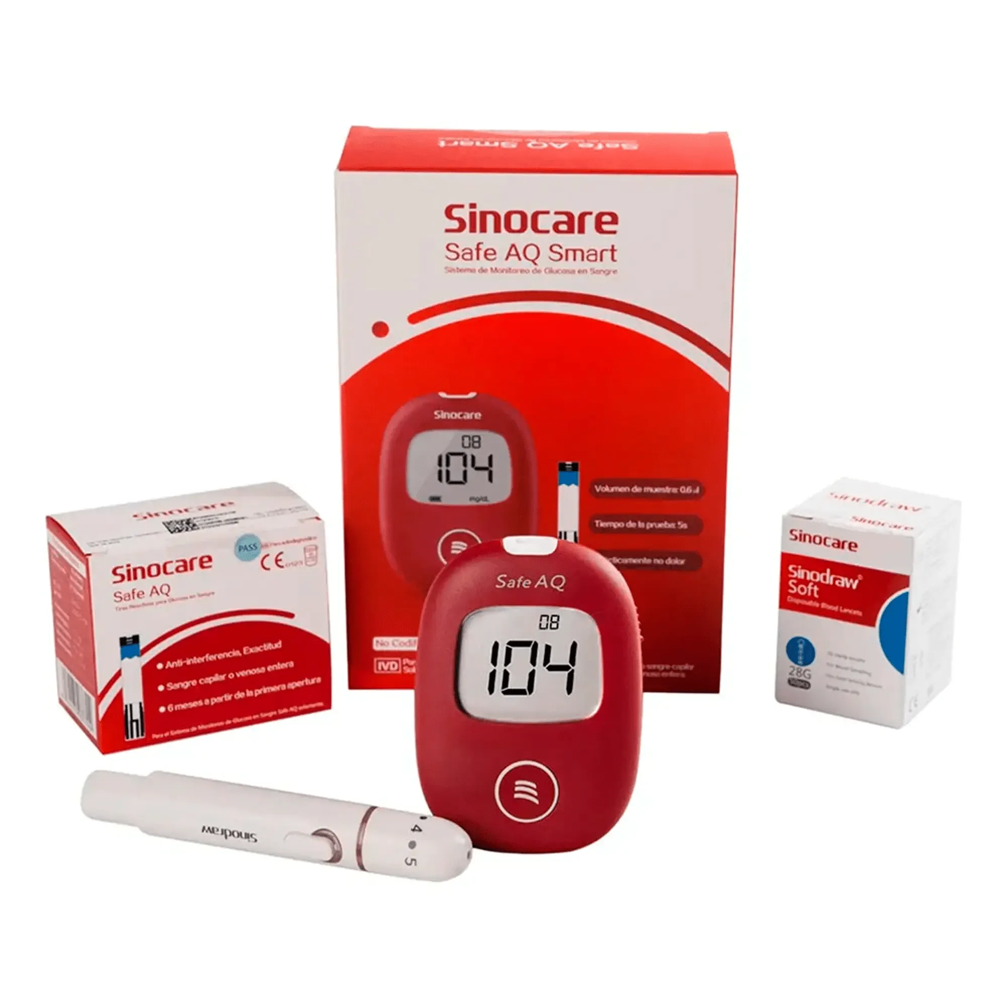 Kit Medidor de Glucosa Sinocare Safe AQ Smart — Glucómetro en Lima, Perú