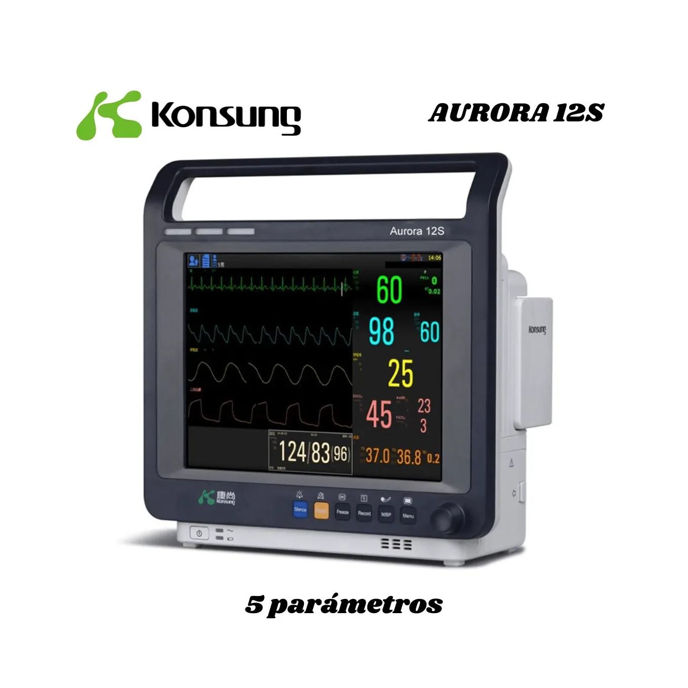 Monitor De 5 Parámetros Konsung Aurora 12 táctil — Monitor de signos vitales en Lima, Perú