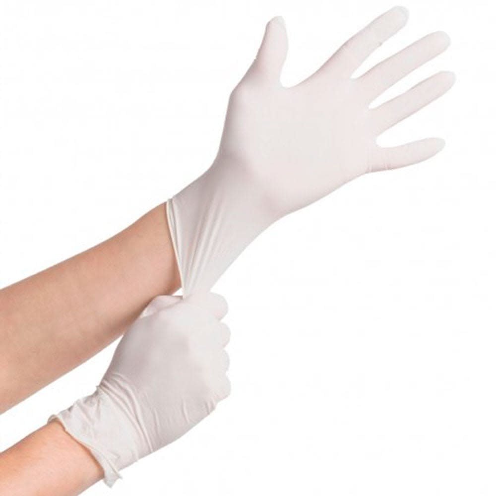 GUANTES DE LATEX Caja x 100 und. — Bioseguridad y Desinfección en Lima, Perú